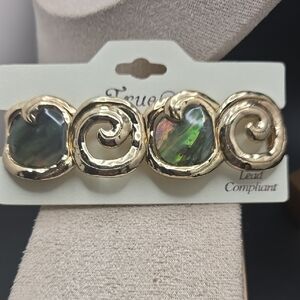 Elegant Gold and Green Swirl Bracelet (2276)